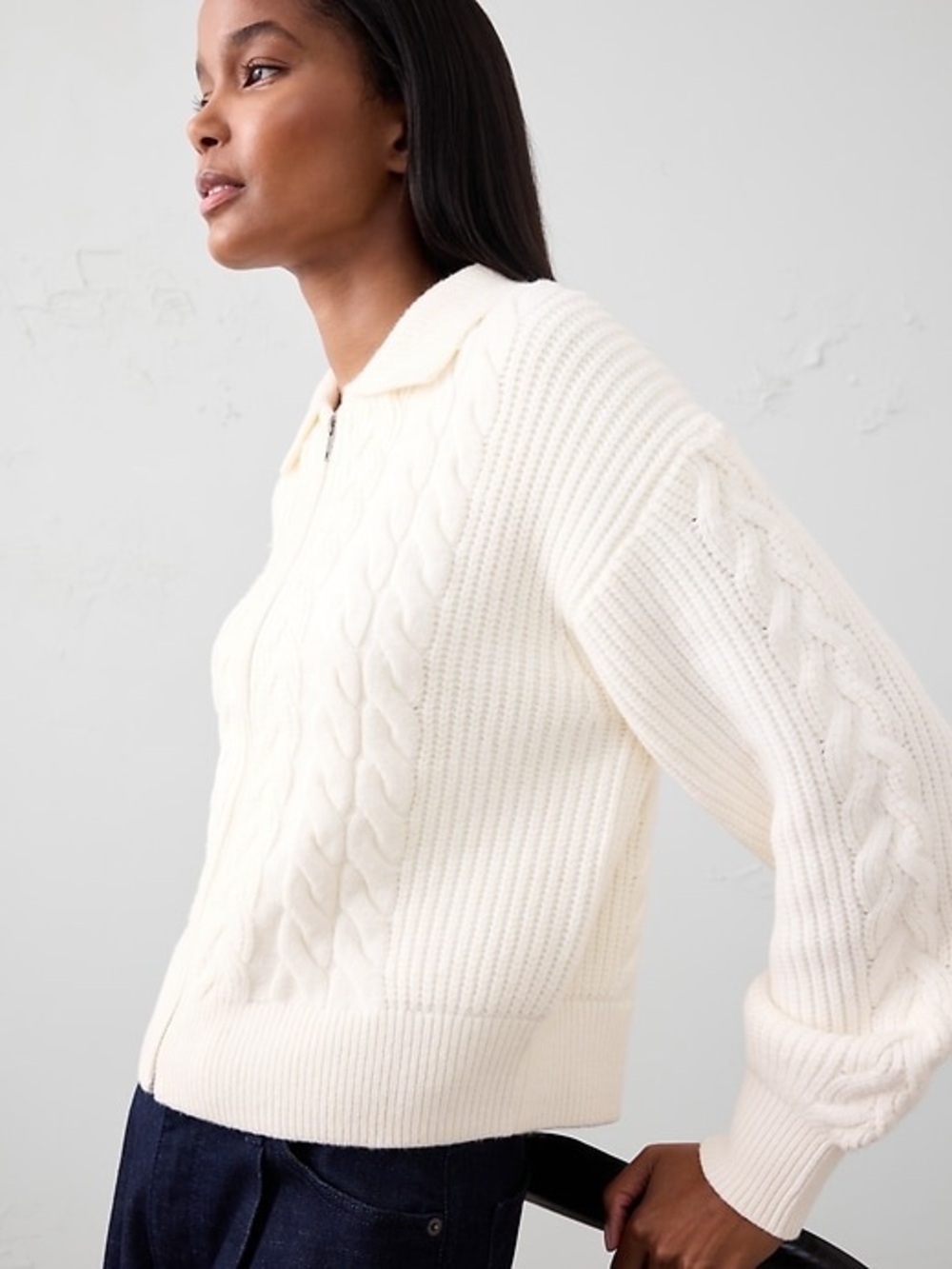 NWT Banana Republic Perfectly Soft Cable Sweater Jacket XL